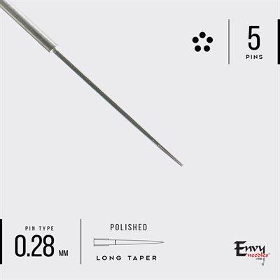 Envy 5 bugpin round liner needles