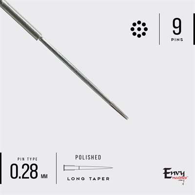 Envy 9 bugpin round liner needles