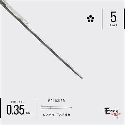 Envy 5 extra tight round liner needles