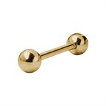 Micro barbell droite plaqué or 24k