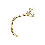 24k pvd gold nosescrew with cubic zirconia setting