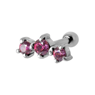 Micro barbell with 3 gems