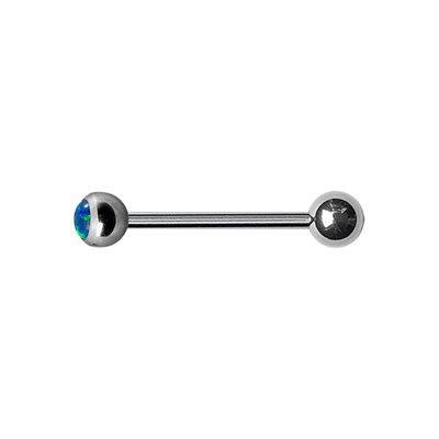 Jewelled synthetic opal barbell