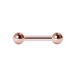 24k rose gold plated steel barbell