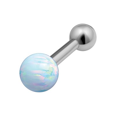 Titanium one side internal barbell with opal ball