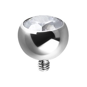Boule de remplacement interne en titanium avec un zircon