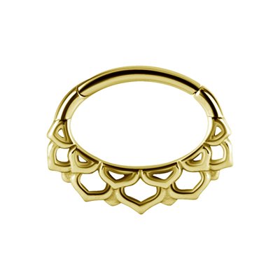 24k gold plated oval clicker hinge segment ring