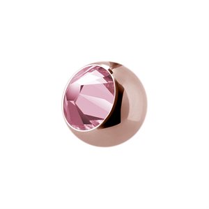 Boule de remplacement plaqué or rose 24k avec une pierre