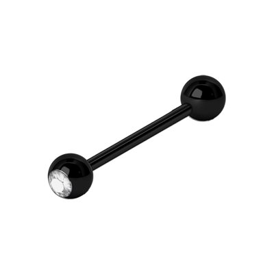 Black steel jewelled barbell