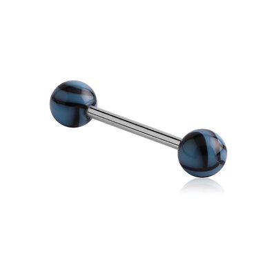 Tongue barbell with uv volleyball balls