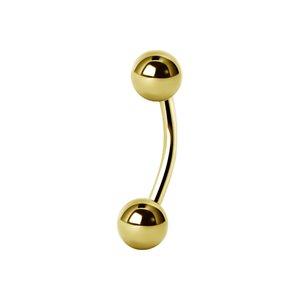 24k gold plated curved barbell