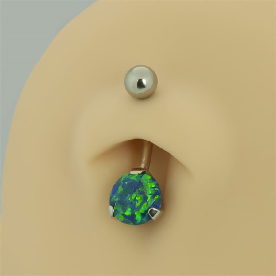 Navel banana with round synthetic opal