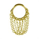 24k gold plated hinged clicker ring with chains dangle
