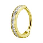 24k gold plated jewelled hinged clicker ring