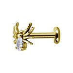 24k gold plated internal labret with spider attachment