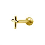 24k gold plated internal barbell with cross attachment