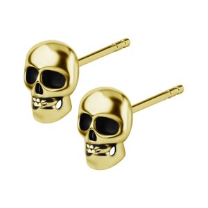 24k gold plated skull earstuds