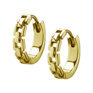 24k gold plated chain style hoop earrings