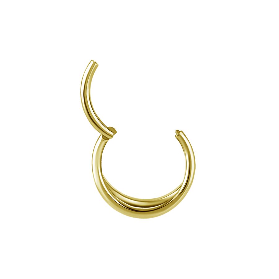 18k gold plated CoCr conch clicker double rings