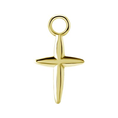 18k gold plated CoCr cross charm for clicker