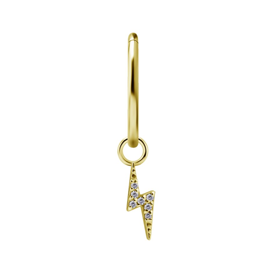 18k gold plated CoCr jewelled flash charm for clicker