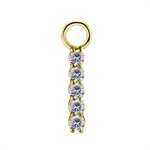 24k gold plated CoCr jewelled bar charm 11mm for clicker
