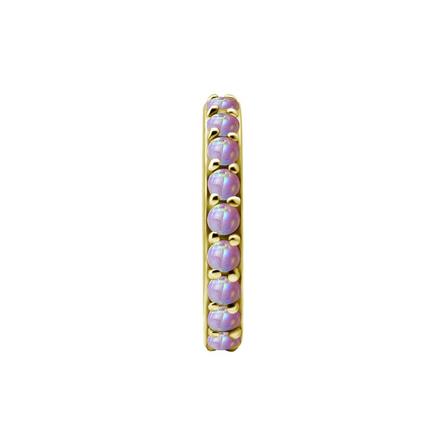 18k gold plated CoCr belly clicker ring with opals