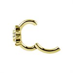 18k gold plated CoCr jewelled flower belly clicker ring