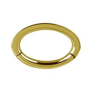 18k gold plated CoCr oval belly clicker with square profile