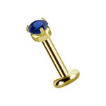 18k gold plated CoCr threadless attachment set with nano gem