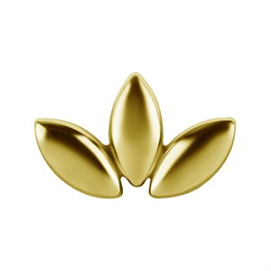 18k gold plated CoCr threadless three petals attachment