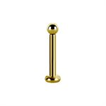24k gold plated titanium internal labret with ball