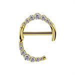 24k gold plated double hinged jewelled nipple clicker ring