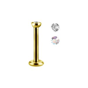 24k gold plated internal jewelled labret