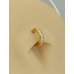 18k gold plated CoCr hinged jewelled belly clicker ring