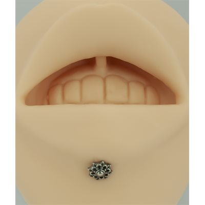 Internal labret with tribal attachment