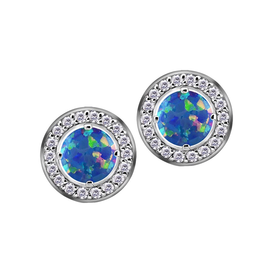 Boucle d'oreilles avec opale et pierres