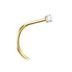 14k gold nosescrew with bazel setting jewel