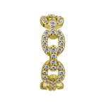 18k gold hinged link chain clicker set with premium zirconia
