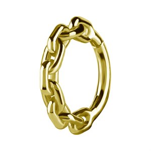 18k gold chain link hinged clicker