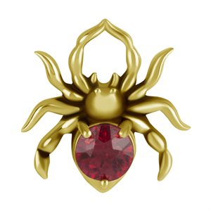 18k gold internal spider att. with genuine songea sapphire