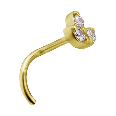 18k gold jewelled marquise nosescrew