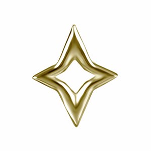 18k gold threadless attachment with star shape