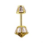 18k gold threadless jewelled attachment for vertical helix