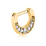 Gold plated steel jewelled clicker with pearls