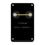 18k gold plated titanium internal nipple jewelled barbell