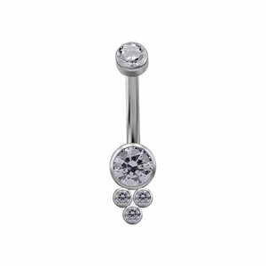 Titanium internal cluster navel banana with premium zirconia