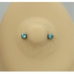 Titanium internal nipple barbell set with premium zirconia