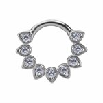 Anneau clicker en CoCr avec des zircons premium