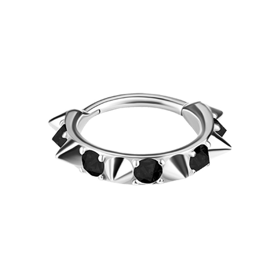 CoCr jewelled clicker ring with spike